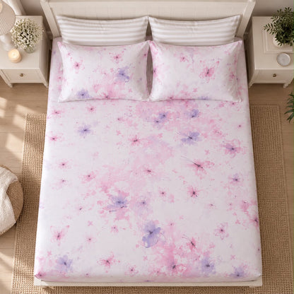 Butterfly Blush bedsheet with matching pillow covers