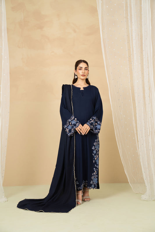 Moonstone navy blue marina stitched 3 piece suit