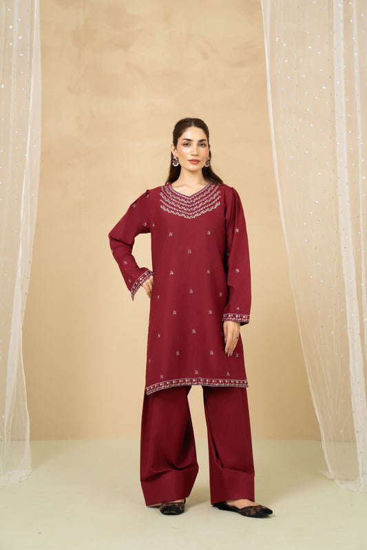 Rosey dull pink marina stitched 2 piece suit