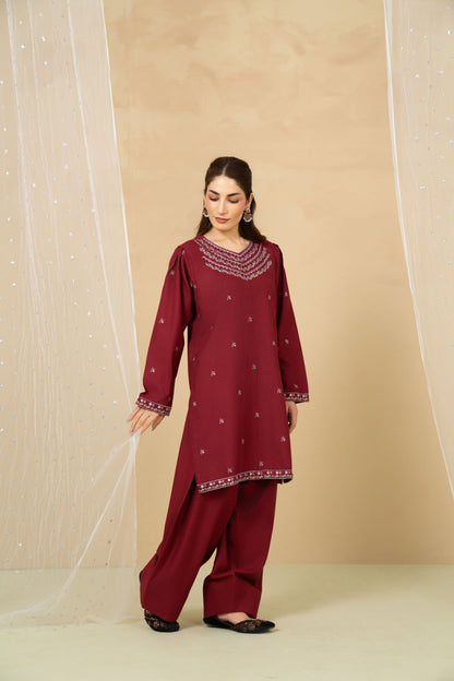 Dull pink marina farshi shalwar 2 piece by Tiraz