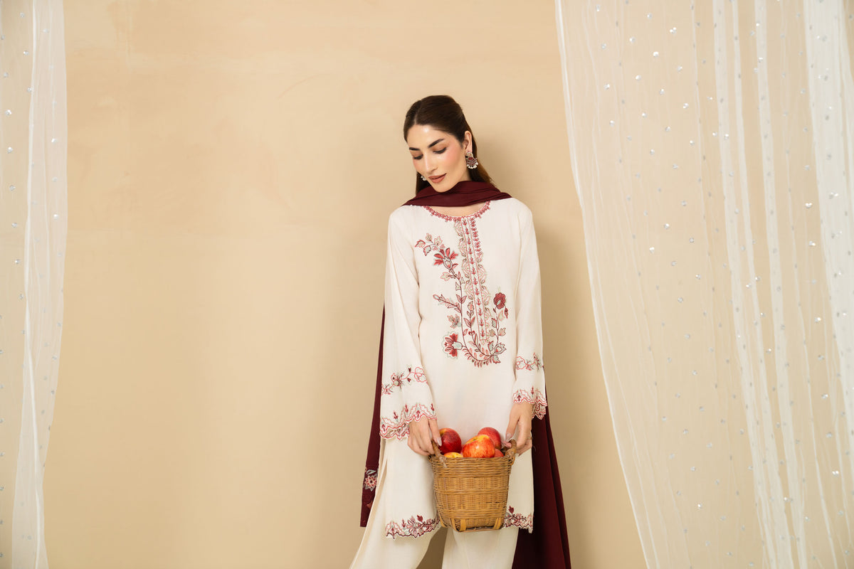 Moonlight ivory karandi suit styled look