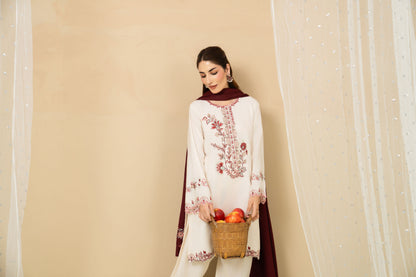 Moonlight ivory karandi suit styled look