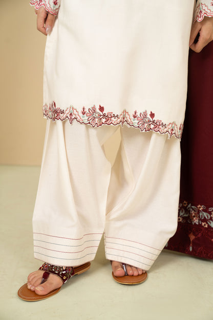 Moonlight stitched ivory three piece full look