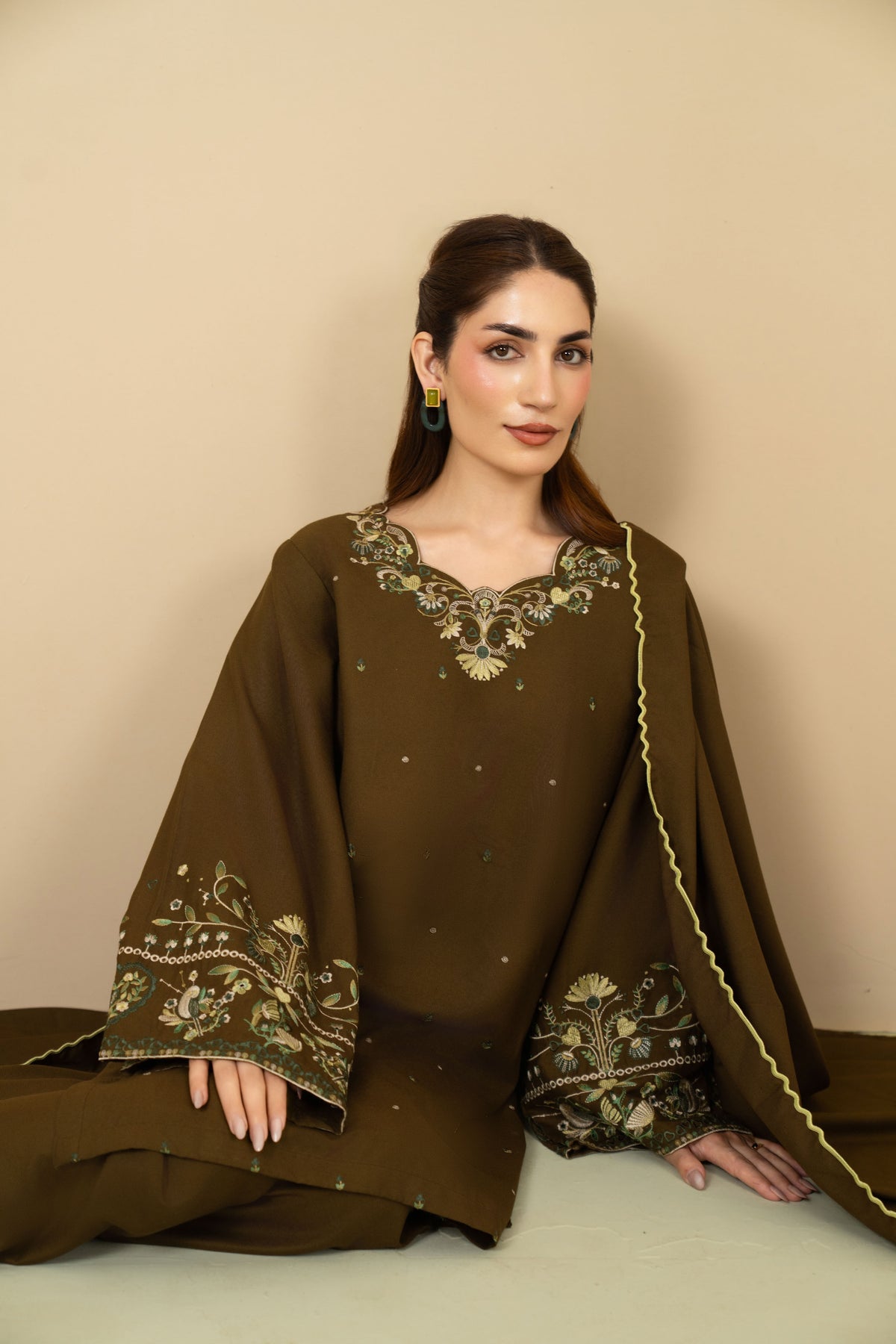 Moss olive marina suit styled look