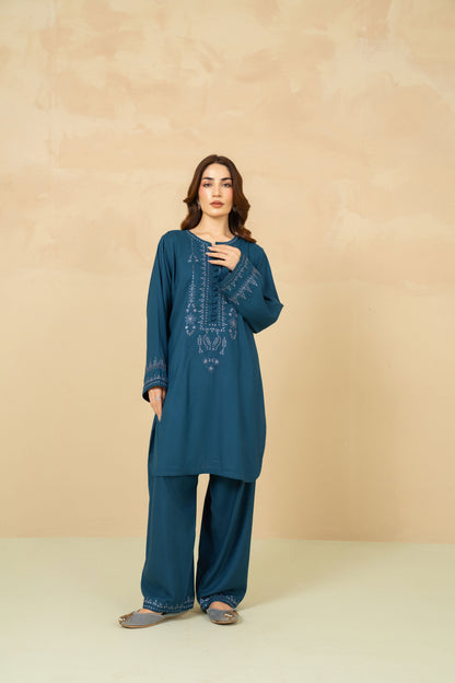 Haze zinc embroidered short shirt and farshi shalwar
