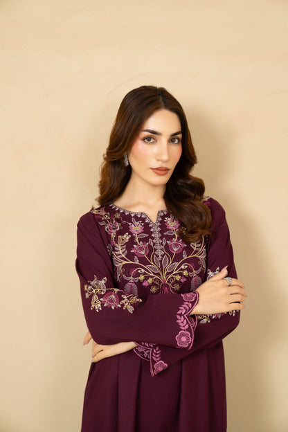 Mulberry plum marina shirt and straight trousers