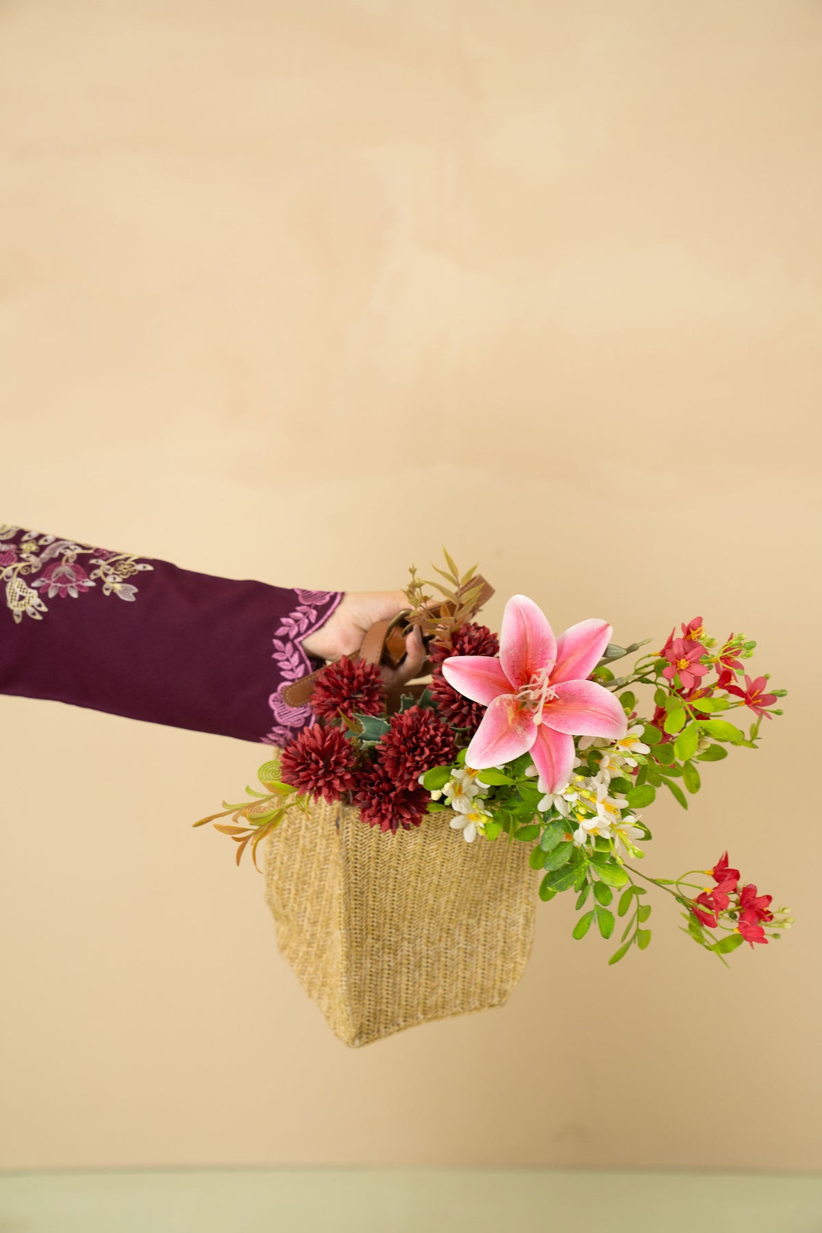 Mulberry plum embroidered marina styled look