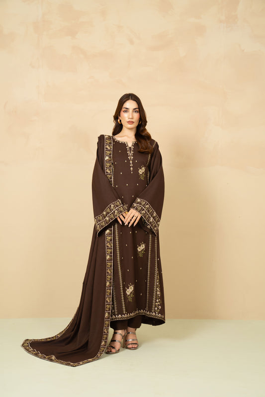 Cocoa chocolate brown marina stitched 3 piece suit