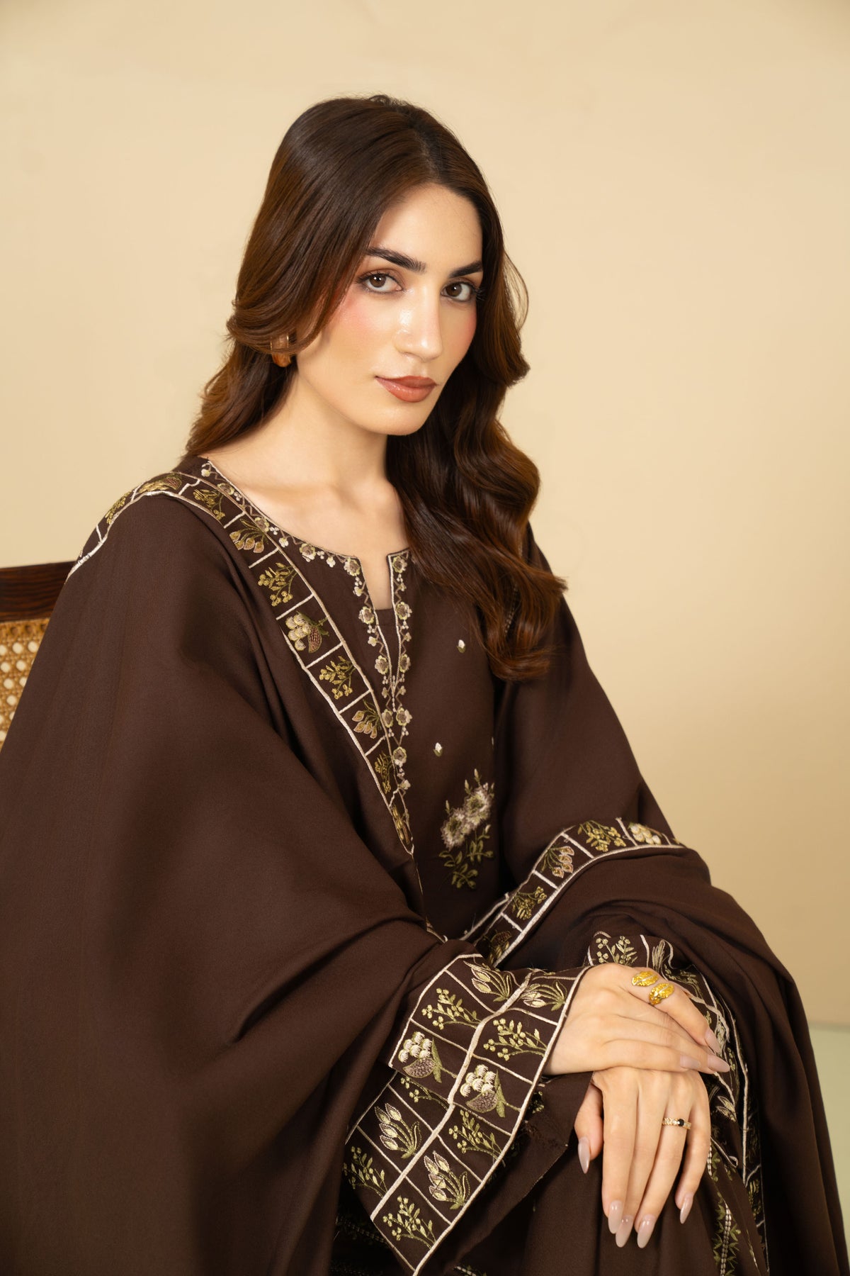 Cocoa chocolate brown suit styled look