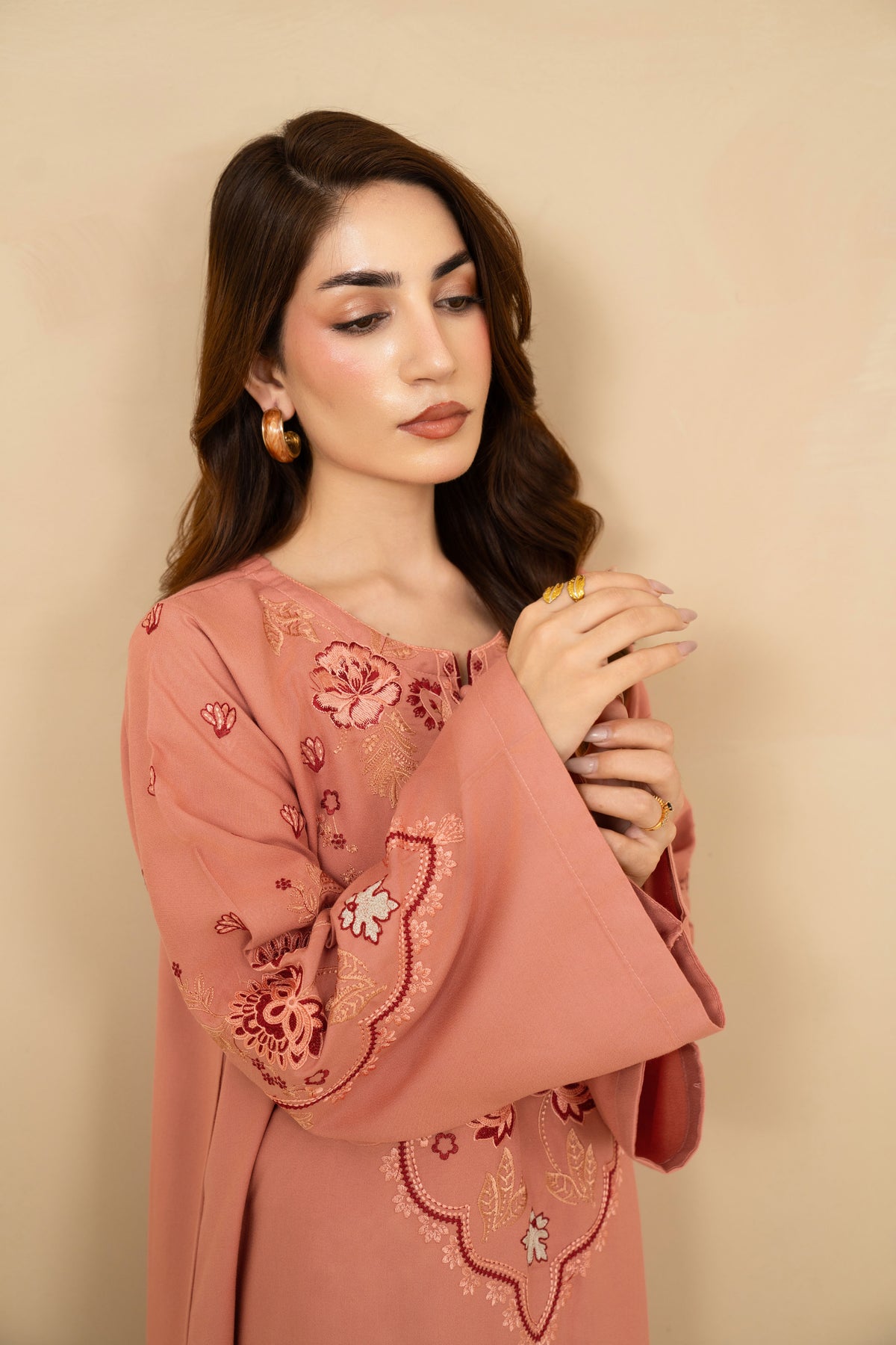 Blush Tea stitched tea pink two piece full look