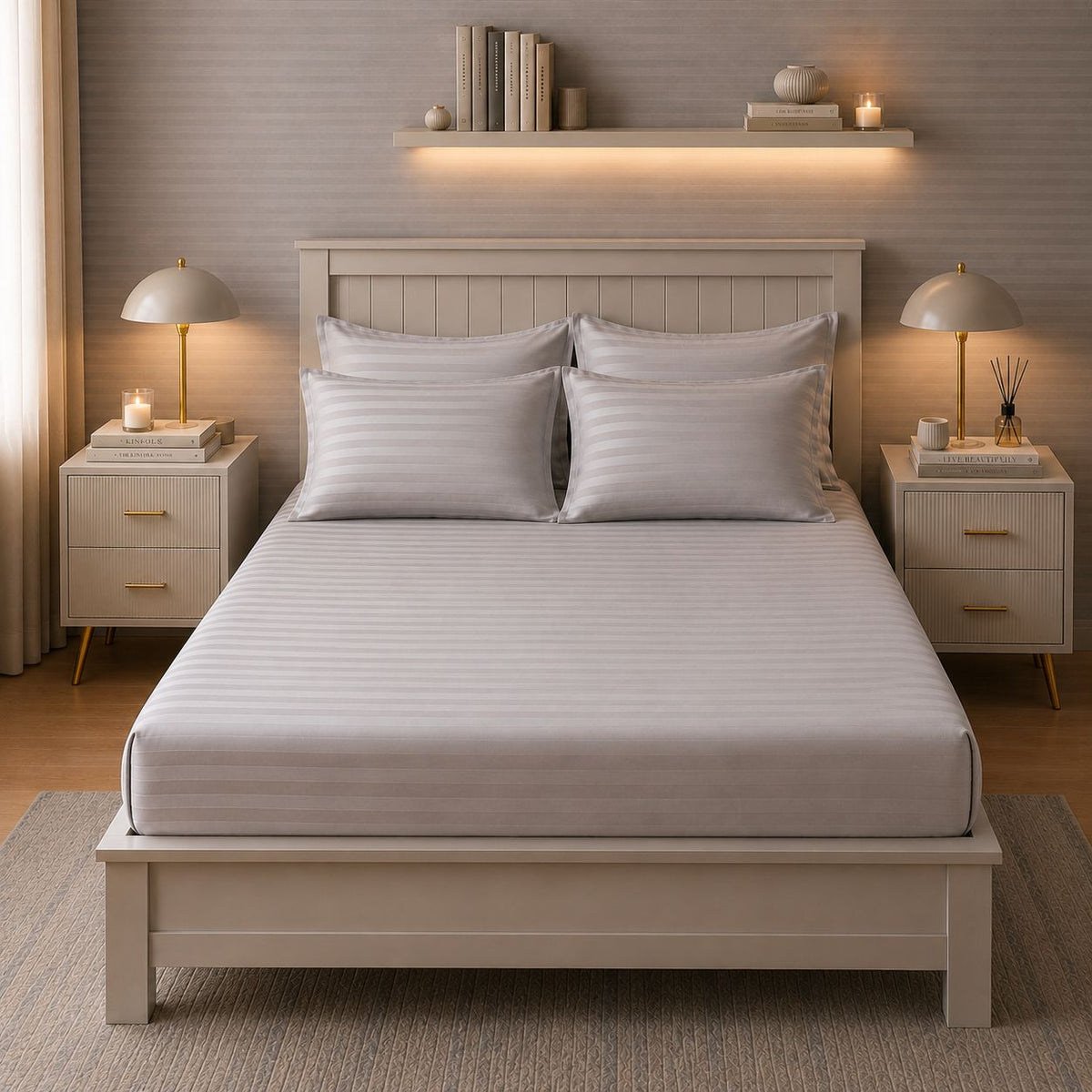 White microfiber bedsheet fabric detail