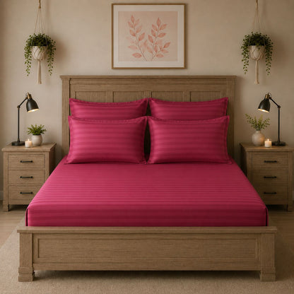 Pink Pulse bedsheet with matching pillow covers