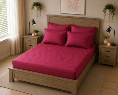 Pink Pulse queen size bedsheet set in pink