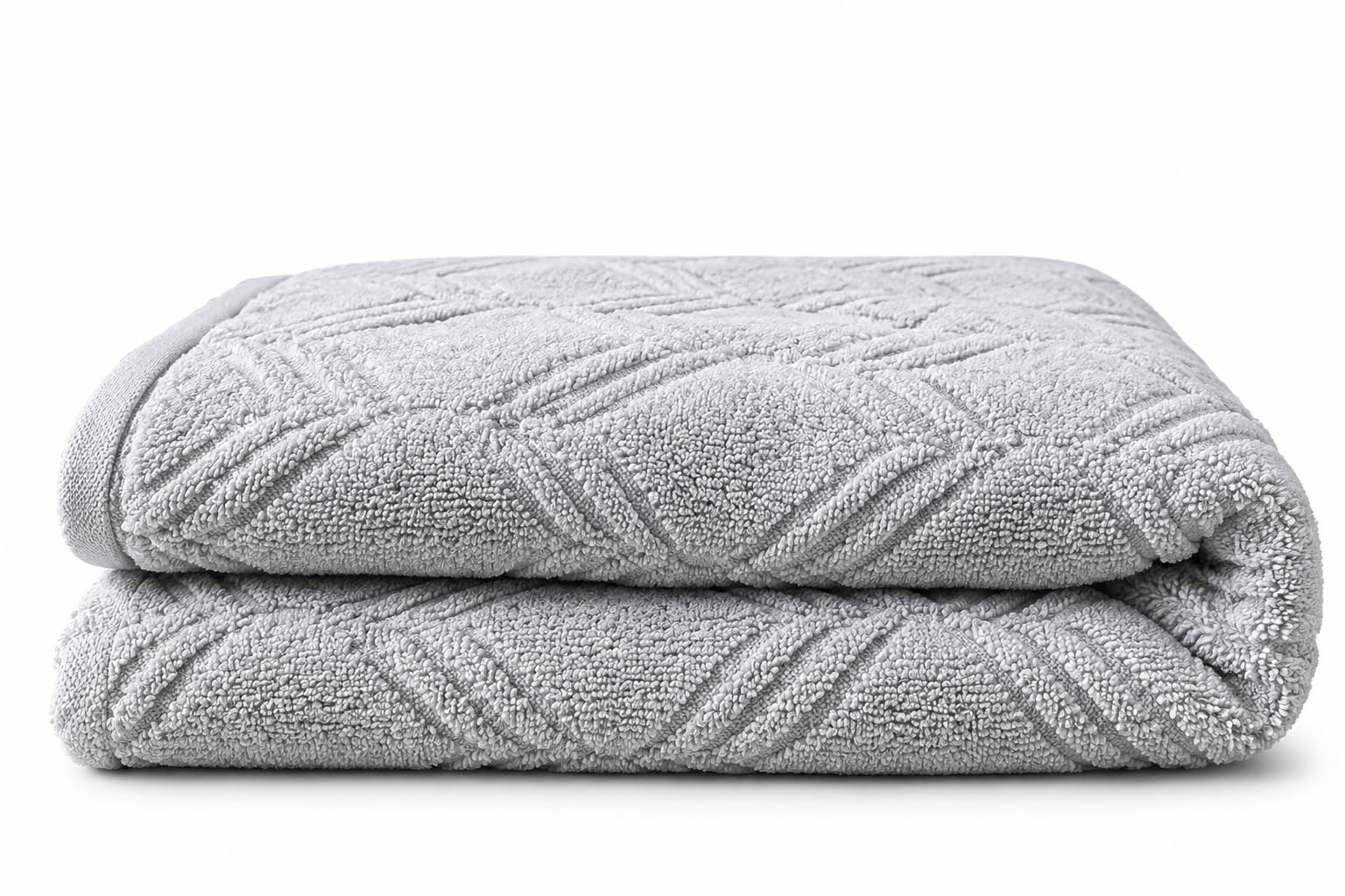 Grey pattern towel folded, cotton terry