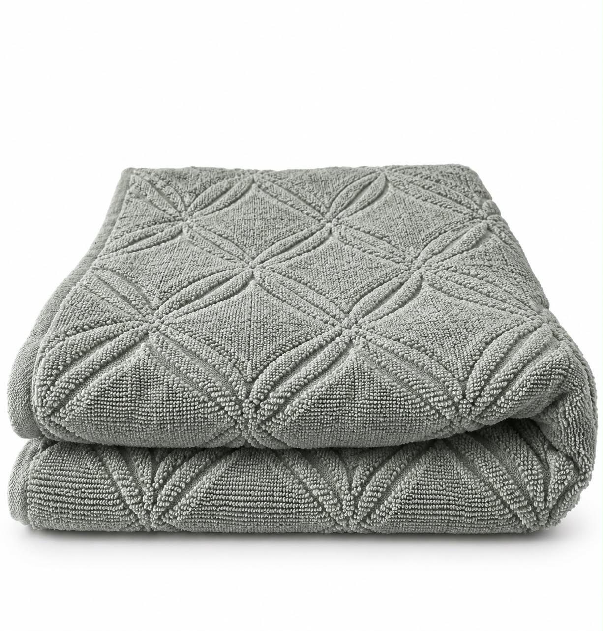 Mint grey towel folded, cotton terry