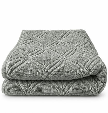 Mint grey towel folded, cotton terry