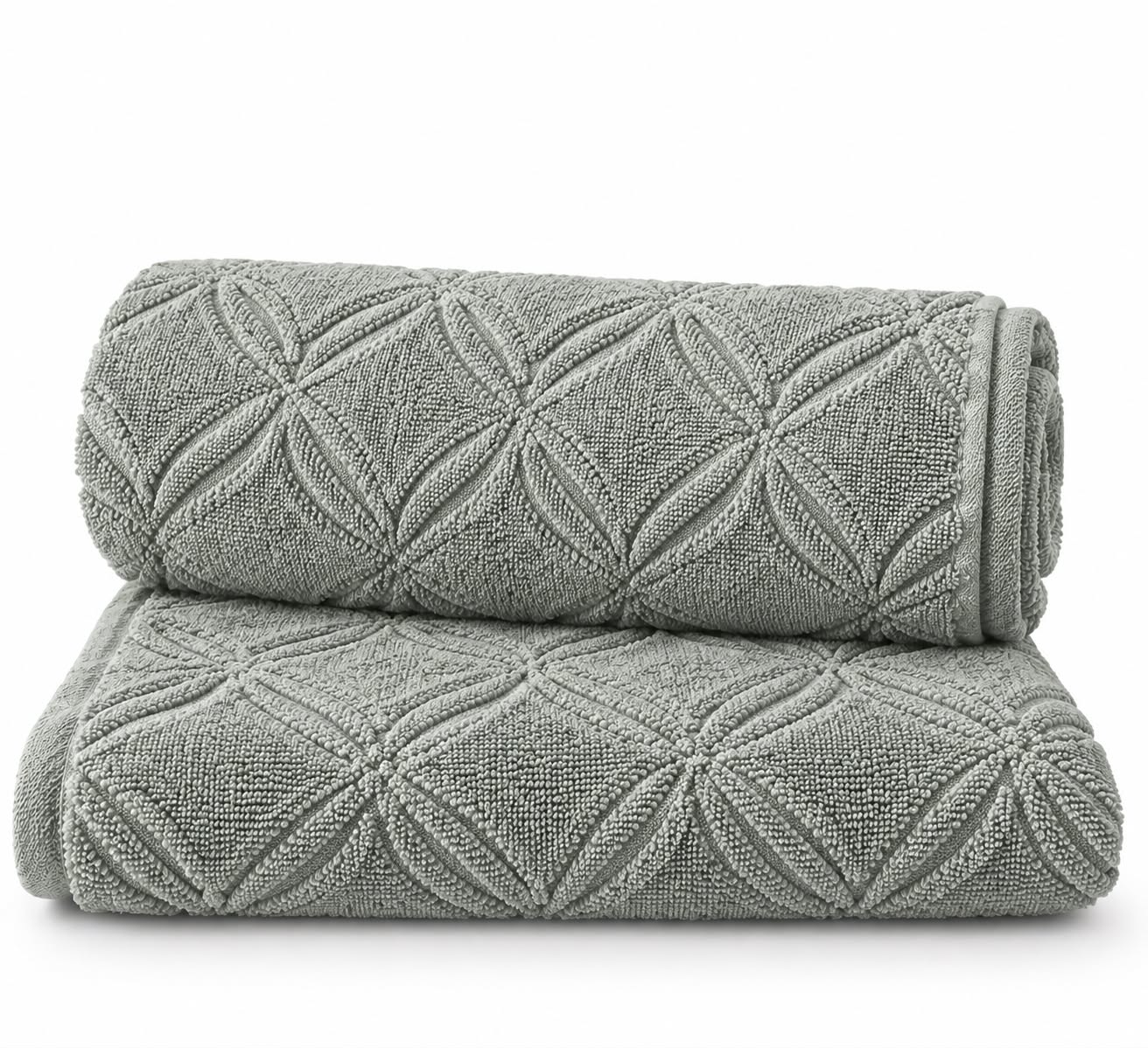 Mint grey 100% cotton terry bath towel, 600 GSM