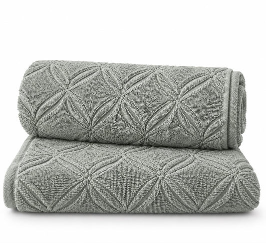 Mint grey 100% cotton terry bath towel, 600 GSM