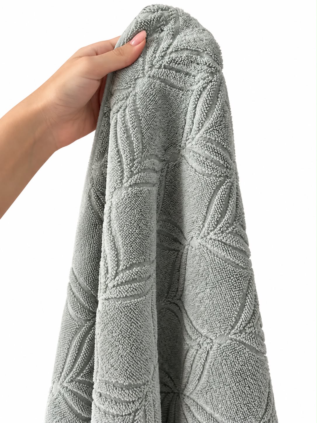 Mint grey bath towel by Tiraz Homes