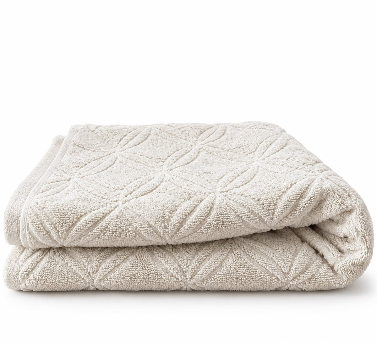 Creamy beige towel folded, cotton terry