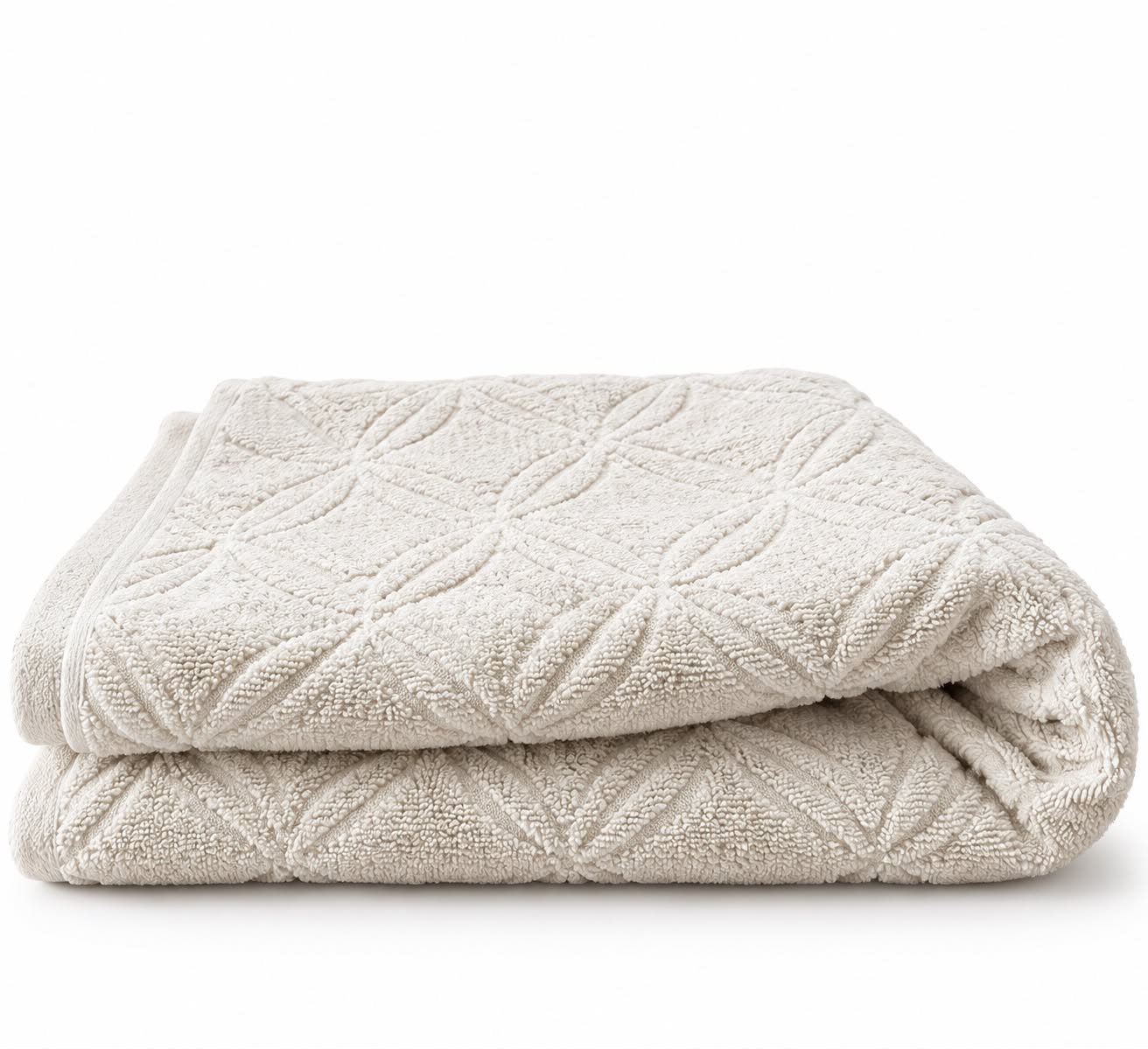 Creamy beige towel folded, cotton terry
