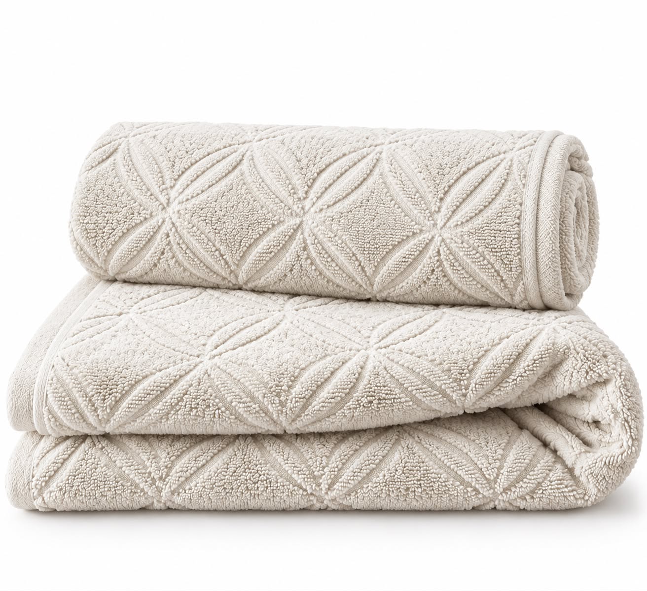 Creamy beige 100% cotton terry bath towel, 600 GSM