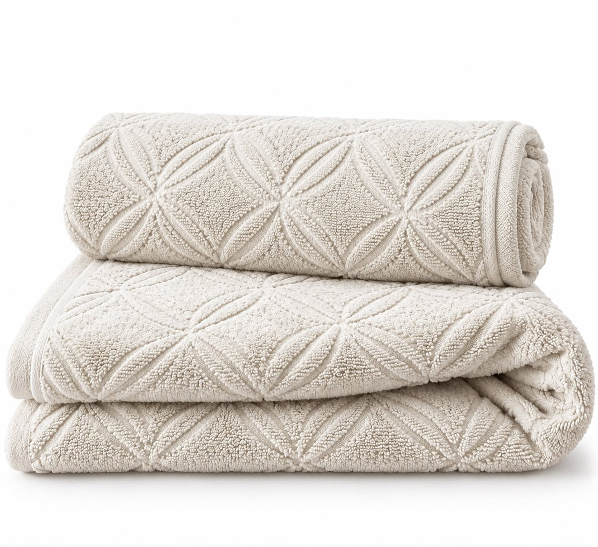 Creamy beige 100% cotton terry bath towel, 600 GSM