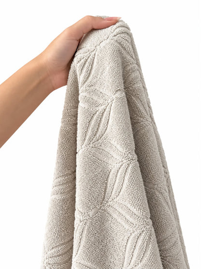Creamy beige towel texture detail
