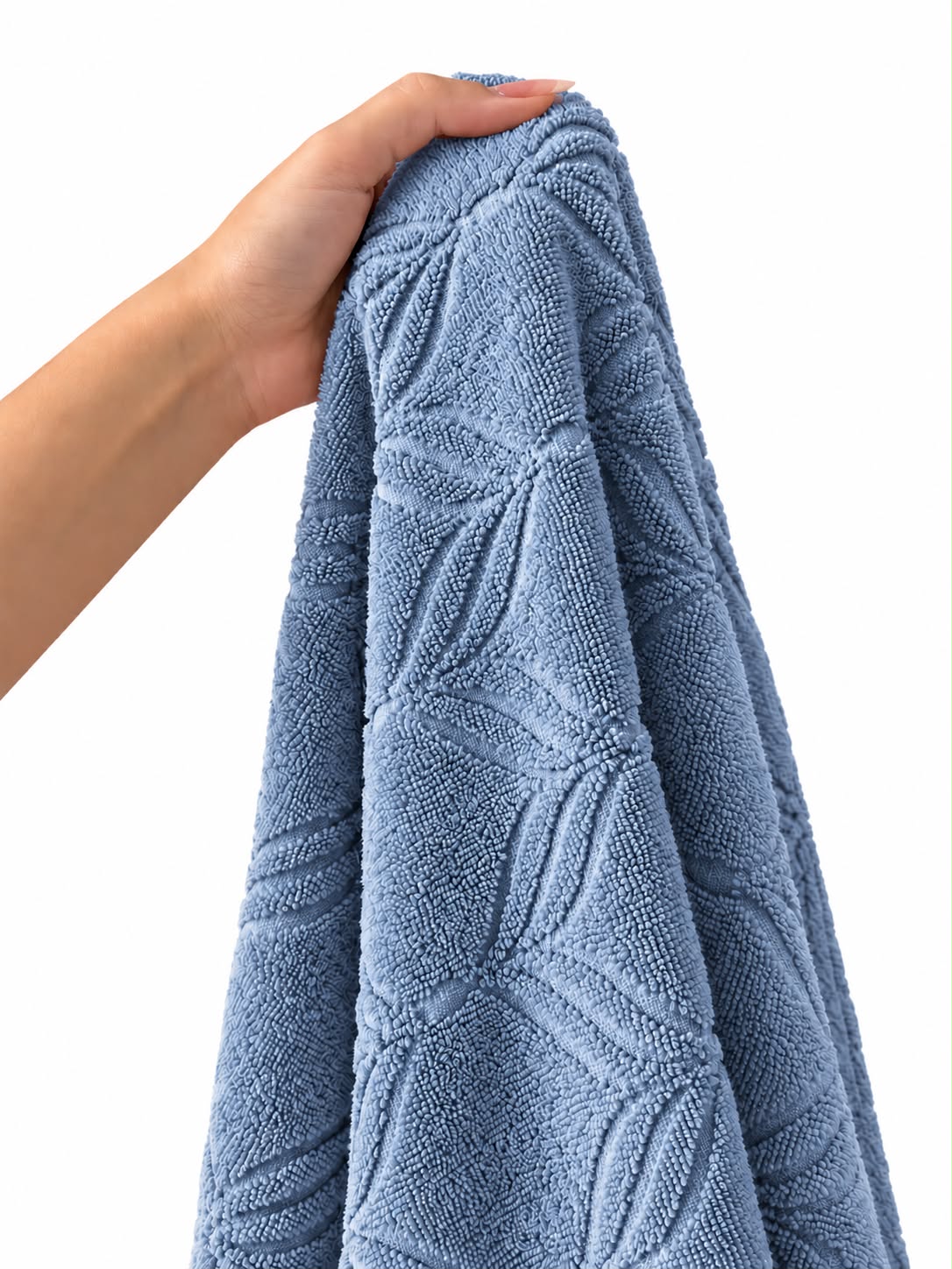 Dusty blue towel texture detail