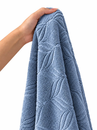 Dusty blue towel texture detail