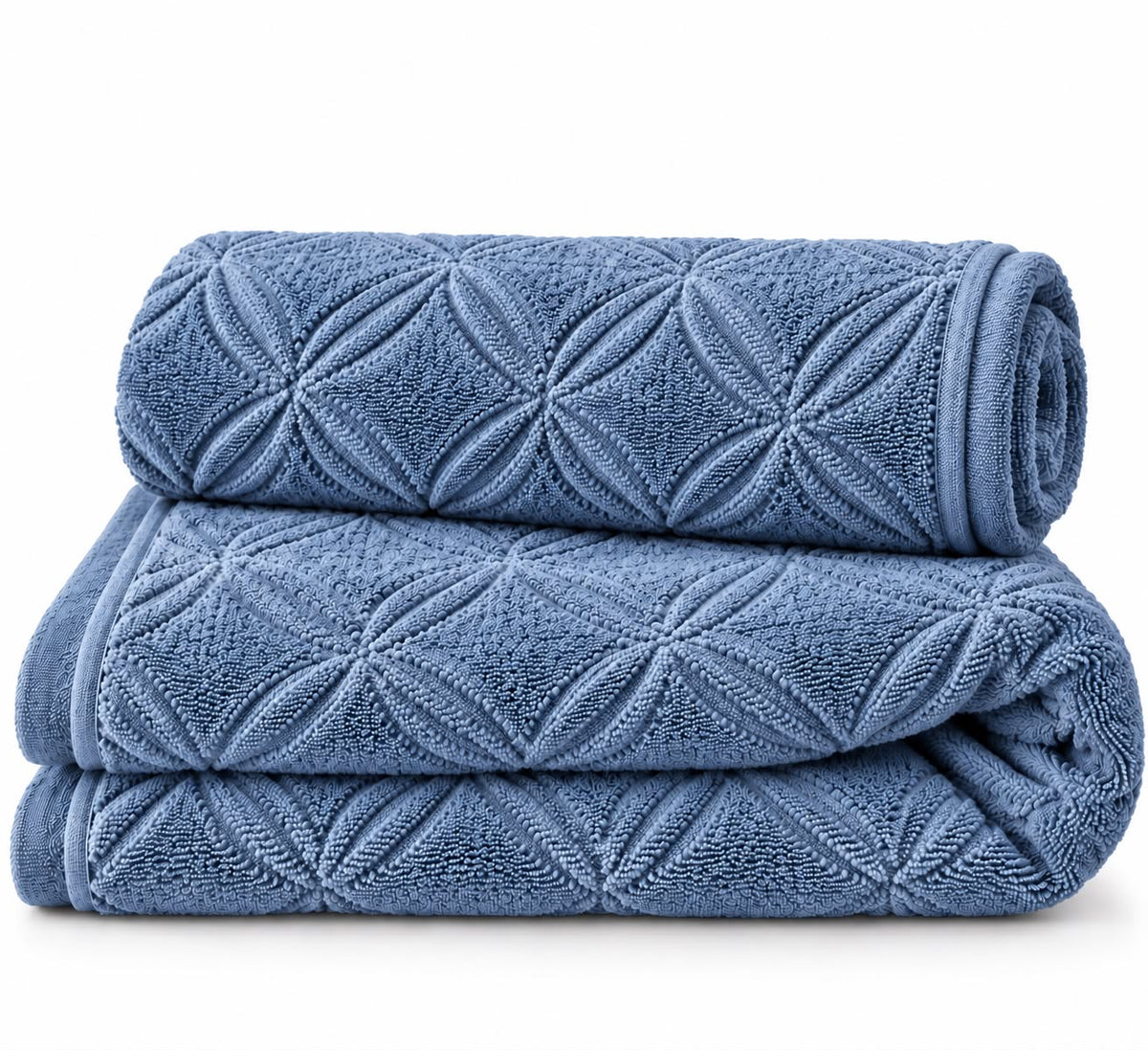 Dusty blue 100% cotton terry bath towel, 600 GSM