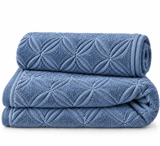 Dusty blue 100% cotton terry bath towel, 600 GSM
