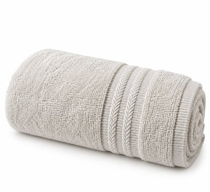 Creamy white towel folded, cotton terry