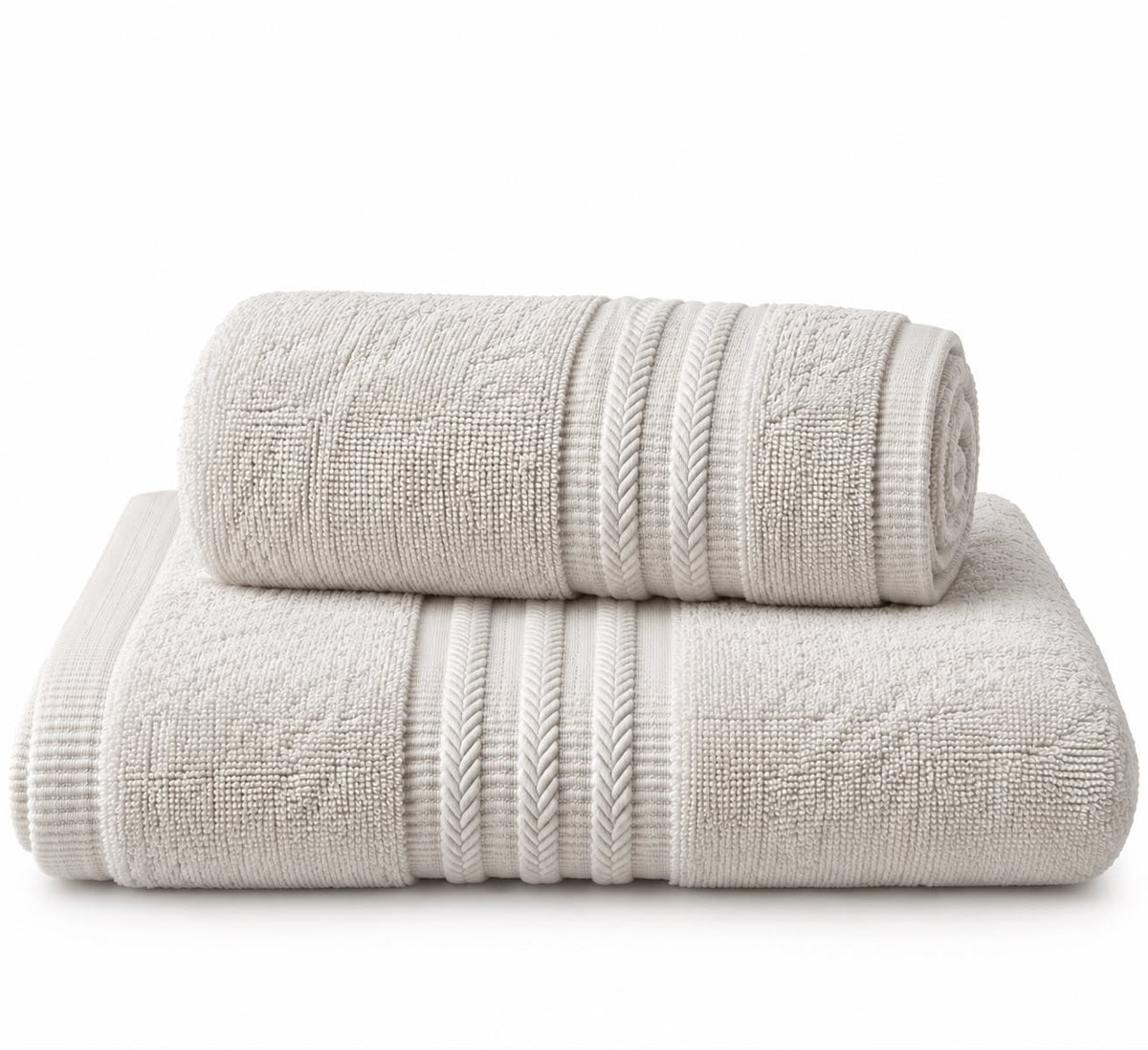 Creamy white 100% cotton terry bath towel, 600 GSM