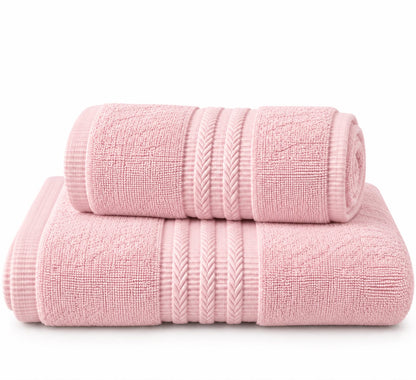 Baby pink 100% cotton terry bath towel, 600 GSM