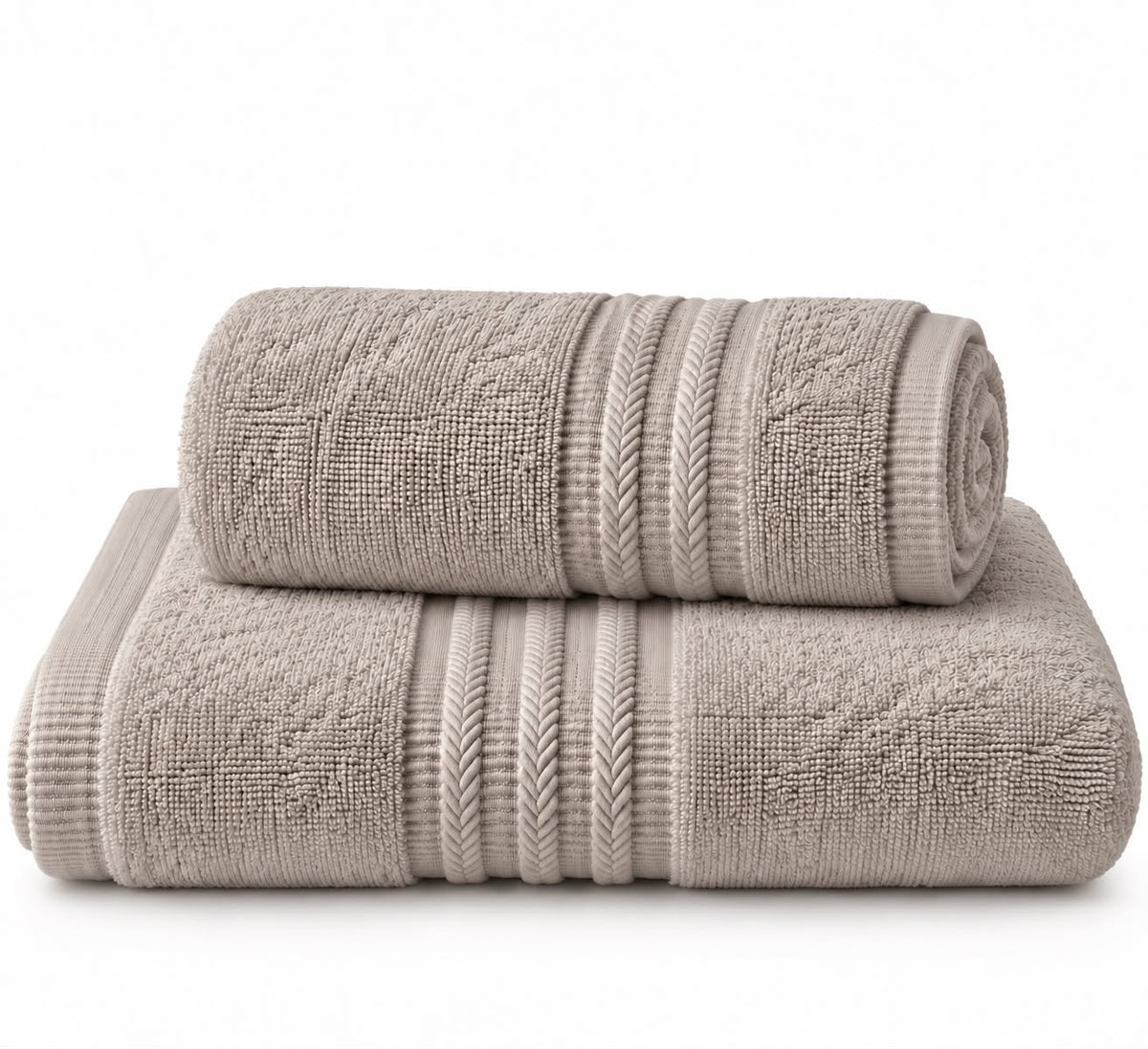 Stone grey 100% cotton terry bath towel, 600 GSM