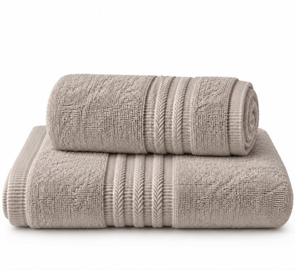 Stone grey 100% cotton terry bath towel, 600 GSM
