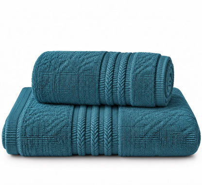 Turquoise 100% cotton terry bath towel, 600 GSM