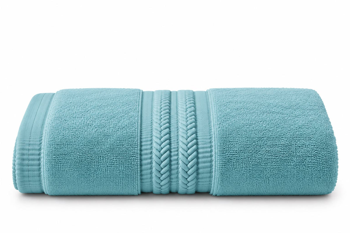 Lagoon blue towel texture detail
