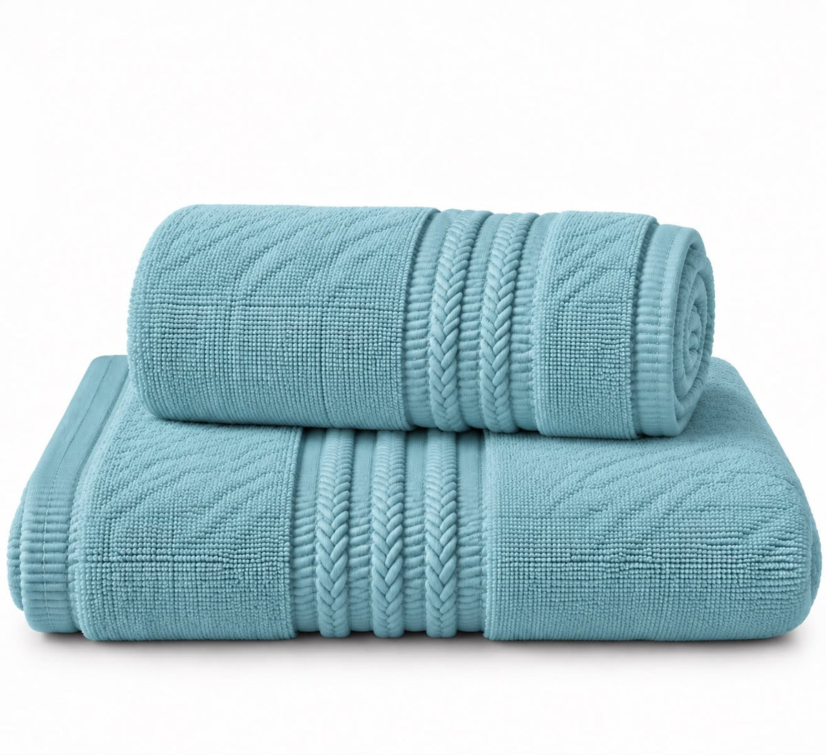 Lagoon blue 100% cotton terry bath towel, 600 GSM