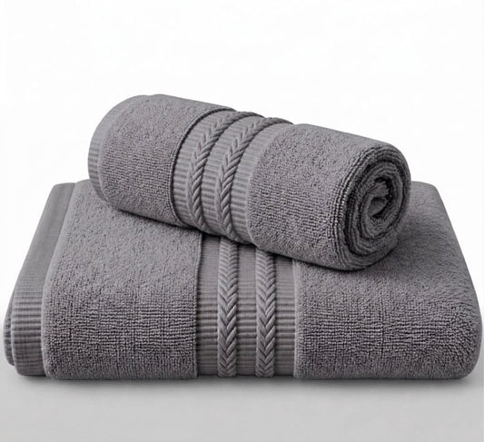 Charcoal 100% cotton terry bath towel, 600 GSM