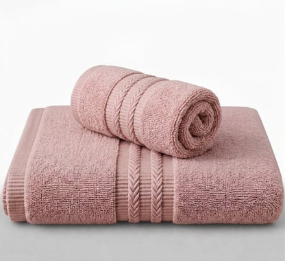 Tea pink 100% cotton terry bath towel, 600 GSM