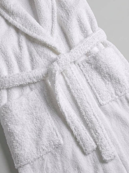 White bathrobe for adults in 100% cotton terry