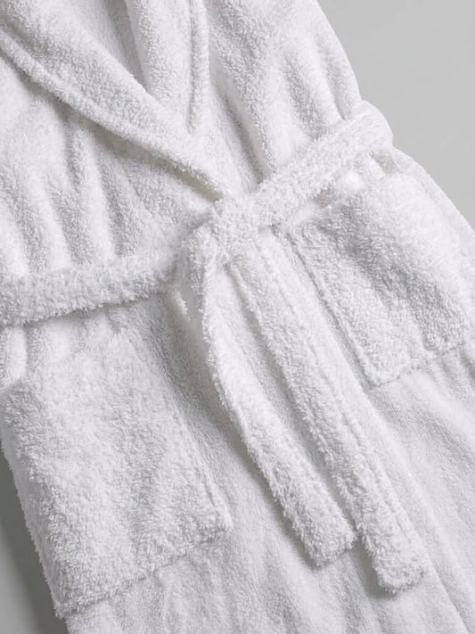 White bathrobe for adults in 100% cotton terry